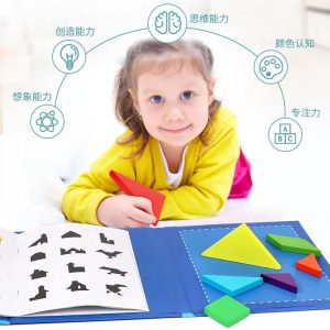 کتابچه مگنتی پازلی با قطعات چوبی تنگرام